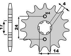 604c-Kit chaine France Equipement Aprilia 50 RX